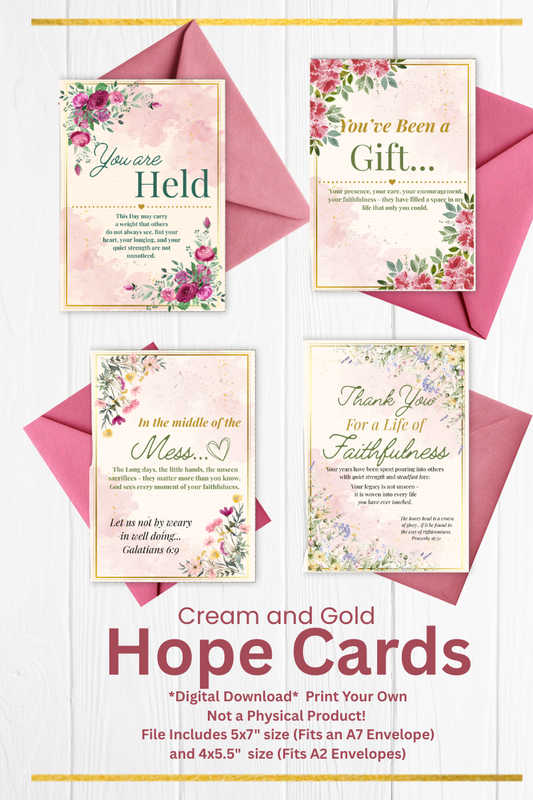 Cream and Gold  - Print Your Own Hope Cards