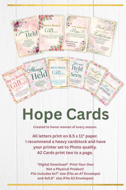 Cream and Gold  - Print Your Own Hope Cards